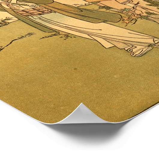 ヴィンテージ日本のウォールアート女性 ポスター (角)