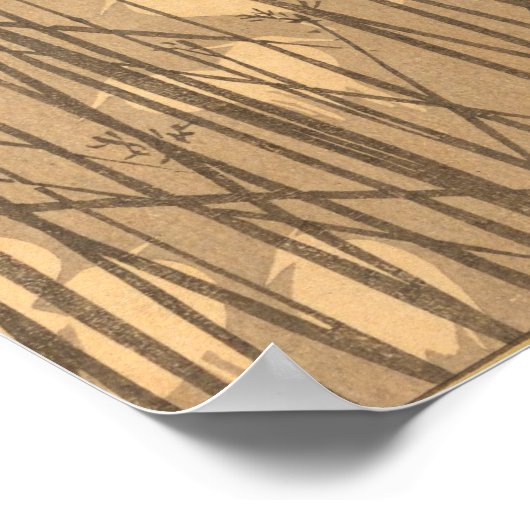 ヴィンテージ日本のウォールアート竹 ポスター (角)