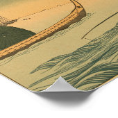 ヴィンテージ日本のウォールアート魚釣り ポスター (角)