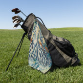 ヴィンテージ日本のウッドブロックウォーターフォール ゴルフタオル (グリーン)