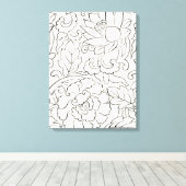 ヴィンテージ日本のウッドブロックプリント八ツ尾の椿 キャンバスプリント (インサイチュ (ウッドフロア))