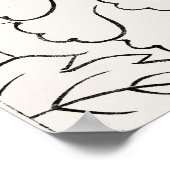 ヴィンテージ日本のウッドブロックプリント八ツ尾の椿 ポスター (角)