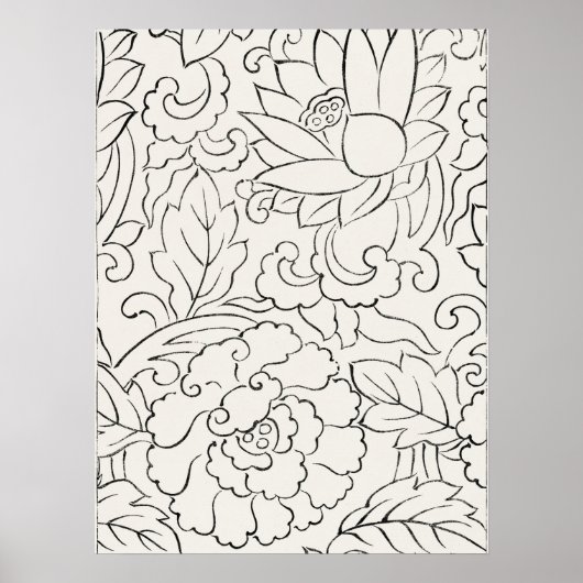 ヴィンテージ日本のウッドブロックプリント八ツ尾の椿 ポスター (正面)