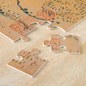 ヴィンテージ日本のウッドブロックヤマトホース滝 ジグソーパズル (側面)