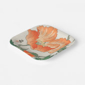 ヴィンテージ日本のオレンジポピー花大原小村 ペーパープレート (傾斜あり)