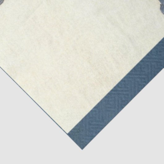 ヴィンテージ日本のガーデンブルーウィローレイクパゴダ 薄葉紙 (詳細)