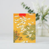 ヴィンテージ日本のクレーンが夕暮れ ポストカード (スタンド正面)