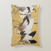 ヴィンテージ日本のクレーンバードブロック アクセントクッション (正面(垂直))