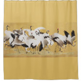 ヴィンテージ日本のクレーンバードブロック シャワーカーテン (正面)