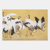 ヴィンテージ日本のクレーンバードブロック ラッピングペーパーシート (正面3)