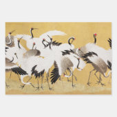 ヴィンテージ日本のクレーンバードブロック ラッピングペーパーシート (正面2)