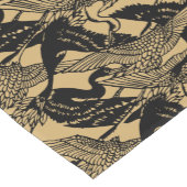 ヴィンテージ日本のクレーン模様 ショートテーブルランナー (コーナー)