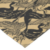 ヴィンテージ日本のクレーン模様 テーブルクロス (アングル)