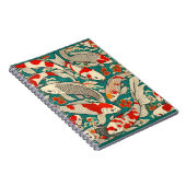 ヴィンテージ日本のコイの魚の絵を描模様 ノートブック (右側)
