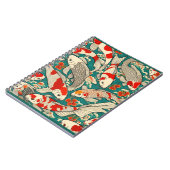 ヴィンテージ日本のコイの魚の絵を描模様 ノートブック (左側)