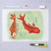 ヴィンテージ日本のコイ魚の切り離し 薄葉紙 (クラフト)