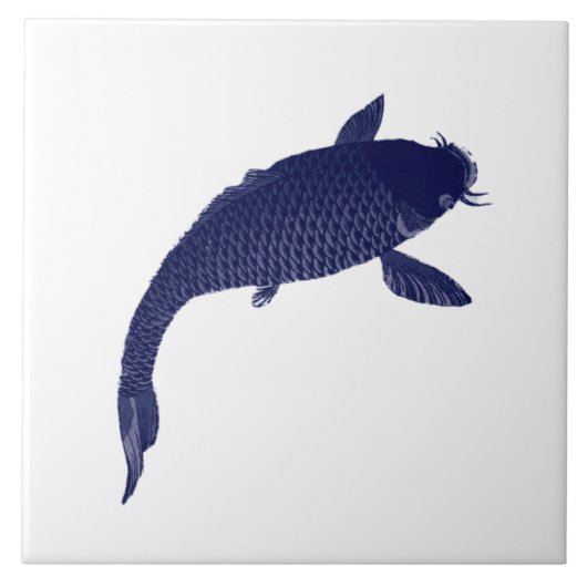 ヴィンテージ日本のコイ魚:豊原親展 タイル (正面)