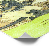 ヴィンテージ日本のシーシーンウッドブロック浮世絵 ポスター (角)