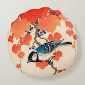 ヴィンテージ日本のジェイ・バードオータム・グレープベン ラウンドクッション (裏面)