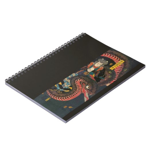 ヴィンテージ日本のジャイアントスネークウッドブロックプリント ノートブック (左側)