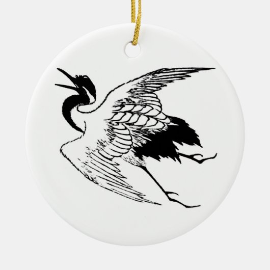 ヴィンテージ日本のスケッチ セラミックオーナメント (正面)