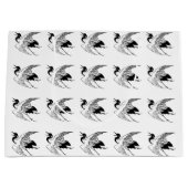 ヴィンテージ日本のスケッチ ラージペーパーバッグ (正面)