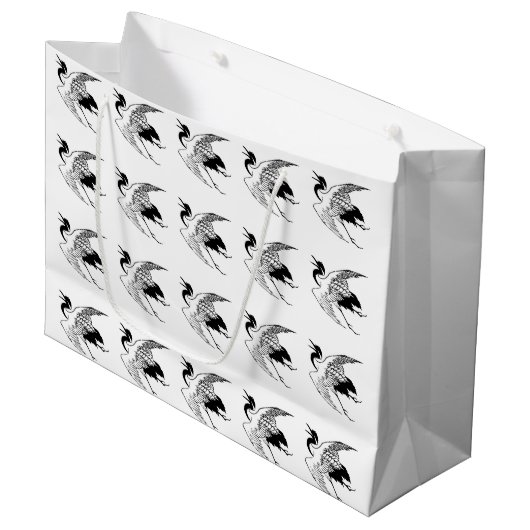 ヴィンテージ日本のスケッチ ラージペーパーバッグ (正面アングル)