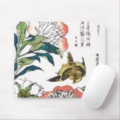 ヴィンテージ日本のスケッチ、牡丹とスズメ マウスパッド (マウス)