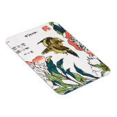 ヴィンテージ日本のスケッチ、牡丹とスズメ マグネット (右側)