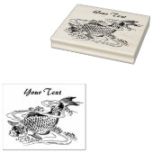 ヴィンテージ日本のスタイルナマズスケッチ文字 ラバースタンプ (押印)