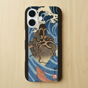 ヴィンテージ日本のタコと鯉 iPhone 16ケース