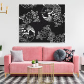 ヴィンテージ日本のタトゥーコイ(Carp) キャンバスプリント (インサイチュ (リビング))