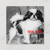 ヴィンテージ日本のチン白黒 スクエア名刺 (正面)