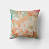 ヴィンテージ日本のテキスタイル、フローラ クッション (裏面)