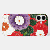 ヴィンテージ日本のテキスタイル – レッドダリア Case-Mate iPhoneケース (裏面 (横))