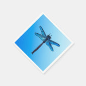 ヴィンテージ日本のトンフライ、サファイアブルー スタンダードカクテルナプキン (角)