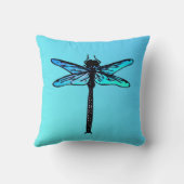 ヴィンテージ日本のトンフライ、ターコイズブルー クッション (裏面)