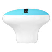 ヴィンテージ日本のトンフライ、ターコイズブルー セラミックノブ (側面)