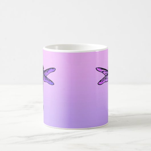 ヴィンテージ日本のトンボ、アメジスト紫 コーヒーマグカップ (中央)