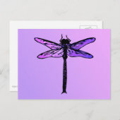 ヴィンテージ日本のトンボ、アメジスト紫 ポストカード (正面/裏面)