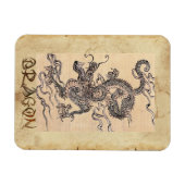 ヴィンテージ日本のドラゴンアート歴史磁石 マグネット (横)