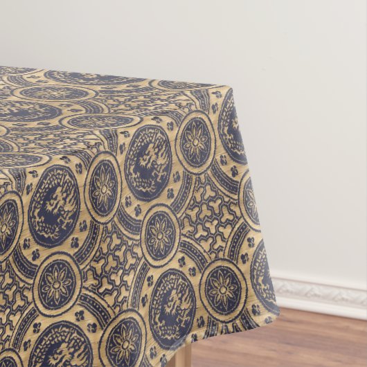 ヴィンテージ日本のドラゴン&フラワーパターン テーブルクロス (インサイチュ)