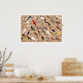 ヴィンテージ日本のバードアトラスイラストレーション ポスター (キッチン)