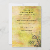 ヴィンテージ日本のバードブライダルシャワー 招待状 (裏面)