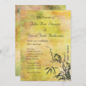 ヴィンテージ日本のバ結婚ードズ 招待状 (正面/裏面)