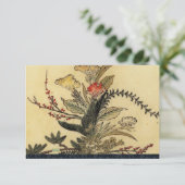 ヴィンテージ日本のパーチメントrsvpと封筒 出欠カード (スタンド正面)