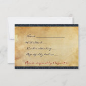 ヴィンテージ日本のパーチメントrsvpと封筒 出欠カード (裏面)