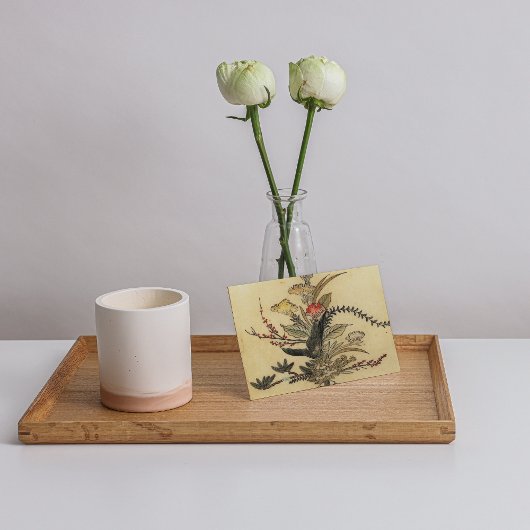 ヴィンテージ日本のパーチメントrsvpと封筒 出欠カード