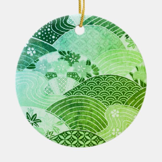 ヴィンテージ日本のヒルズ&リバーズ セラミックオーナメント (正面)