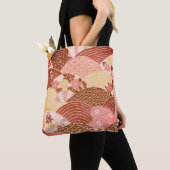 ヴィンテージ日本のヒルズ&リバーズ トートバッグ (クローズアップ)